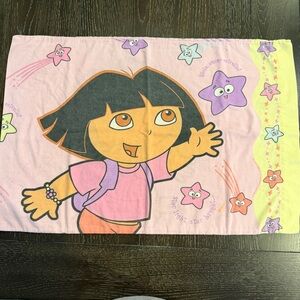 Vintage Dora the‎ Explorer Pillowcase Standard/Twin Size Pink